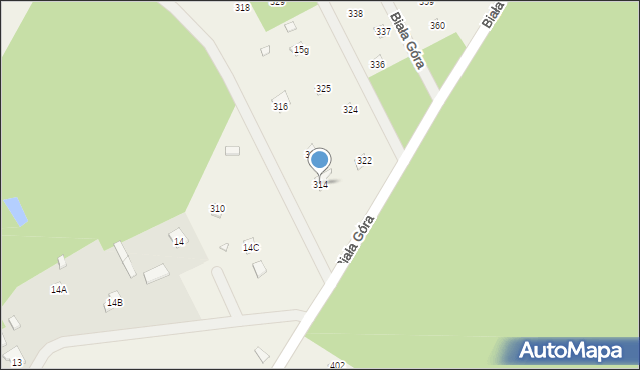 Biała Góra, Biała Góra, 314, mapa Biała Góra