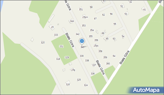 Biała Góra, Biała Góra, 340, mapa Biała Góra