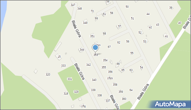 Biała Góra, Biała Góra, 353, mapa Biała Góra