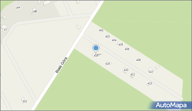 Biała Góra, Biała Góra, 416, mapa Biała Góra