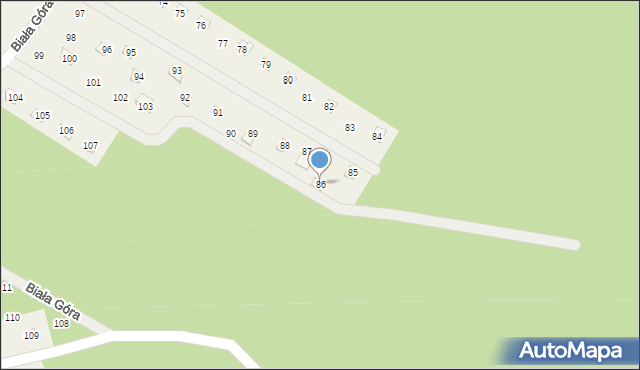 Biała Góra, Biała Góra, 86, mapa Biała Góra