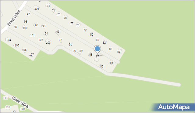 Biała Góra, Biała Góra, 87, mapa Biała Góra