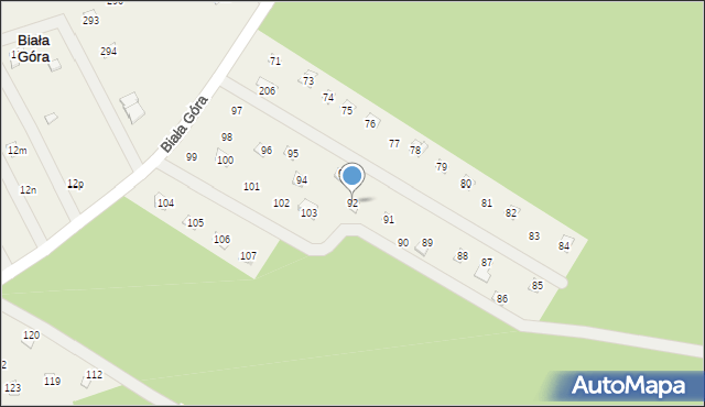 Biała Góra, Biała Góra, 92, mapa Biała Góra