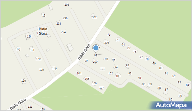 Biała Góra, Biała Góra, 98, mapa Biała Góra