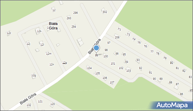 Biała Góra, Biała Góra, 99, mapa Biała Góra
