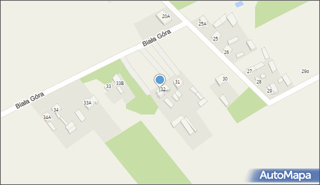 Biała Góra, Biała Góra, 32A, mapa Biała Góra