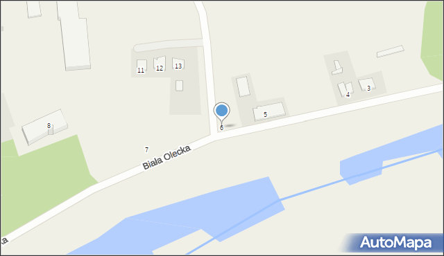 Biała Olecka, Biała Olecka, 6, mapa Biała Olecka