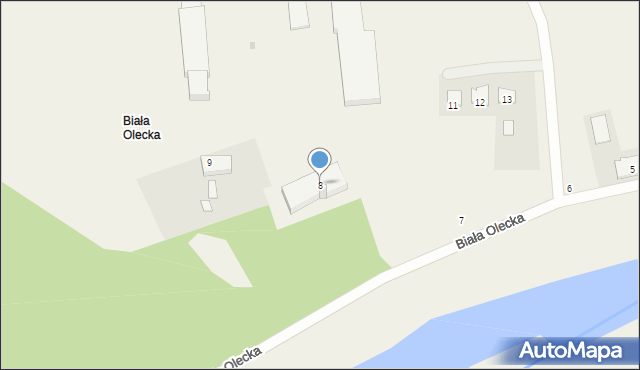 Biała Olecka, Biała Olecka, 8, mapa Biała Olecka