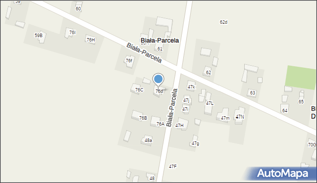 Biała-Parcela, Biała-Parcela, 76d, mapa Biała-Parcela