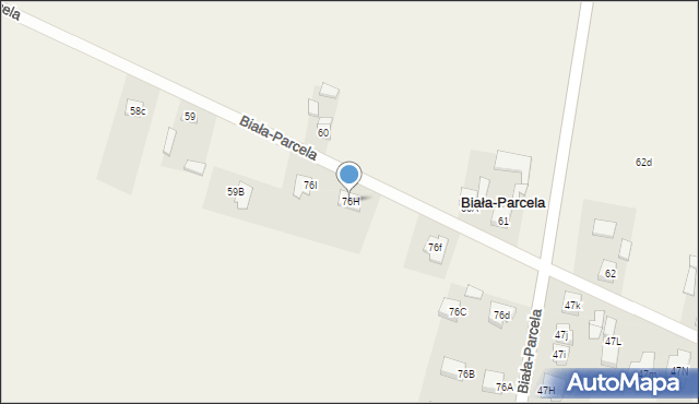 Biała-Parcela, Biała-Parcela, 76H, mapa Biała-Parcela
