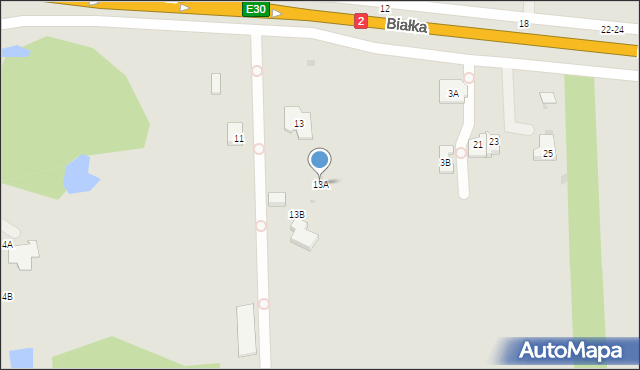 Biała Podlaska, Białka, 13A, mapa Białej Podlaskiej