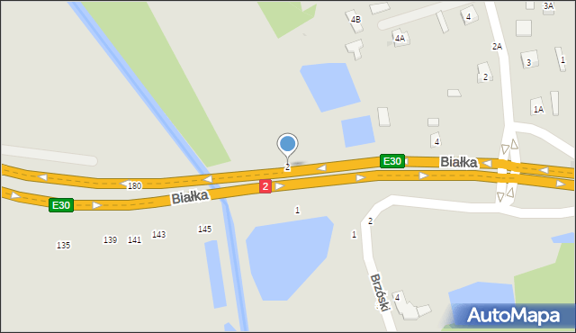 Biała Podlaska, Białka, 2, mapa Białej Podlaskiej