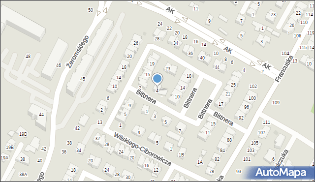 Biała Podlaska, Bittnera Ludwika, gen., 4, mapa Białej Podlaskiej