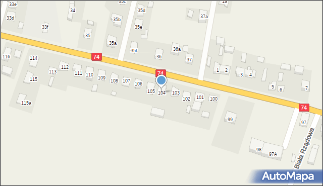 Biała Rządowa, Biała Rządowa, 104, mapa Biała Rządowa