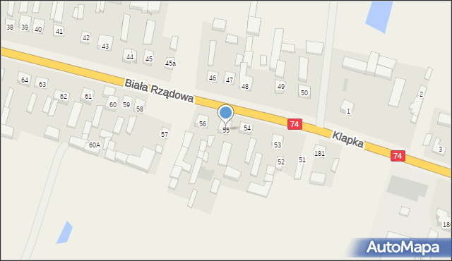 Biała Rządowa, Biała Rządowa, 55, mapa Biała Rządowa