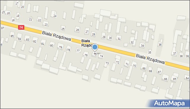 Biała Rządowa, Biała Rządowa, 75, mapa Biała Rządowa