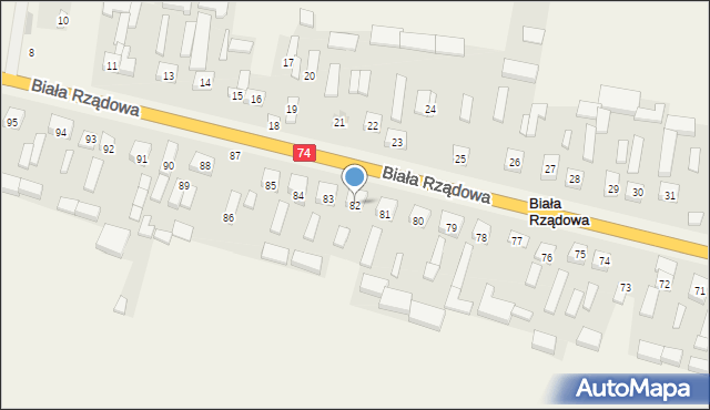 Biała Rządowa, Biała Rządowa, 82, mapa Biała Rządowa