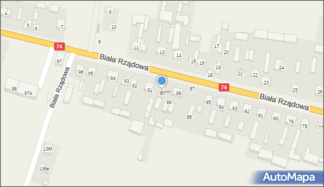 Biała Rządowa, Biała Rządowa, 90, mapa Biała Rządowa