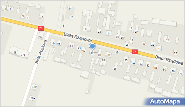 Biała Rządowa, Biała Rządowa, 91, mapa Biała Rządowa