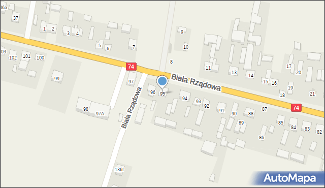 Biała Rządowa, Biała Rządowa, 95, mapa Biała Rządowa