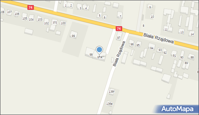 Biała Rządowa, Biała Rządowa, 97A, mapa Biała Rządowa