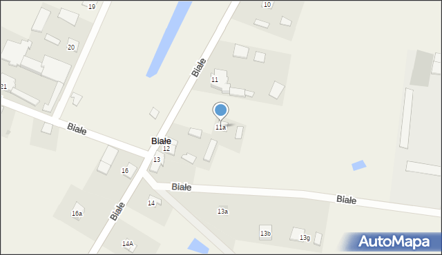 Białe, Białe, 11a, mapa Białe
