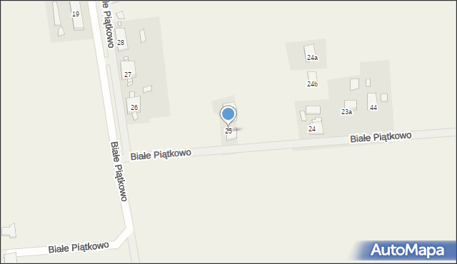 Białe Piątkowo, Białe Piątkowo, 25, mapa Białe Piątkowo
