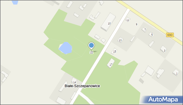 Białe-Szczepanowice, Białe-Szczepanowice, 12, mapa Białe-Szczepanowice
