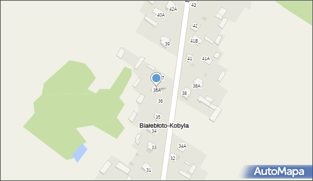 Białebłoto-Kobyla, Białebłoto-Kobyla, 36A, mapa Białebłoto-Kobyla