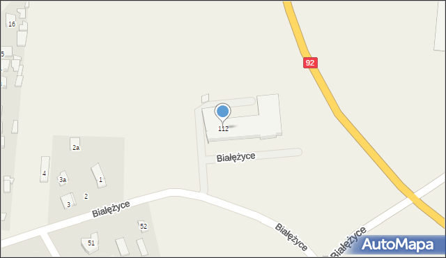 Białężyce, Białężyce, 112, mapa Białężyce