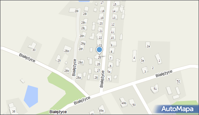Białężyce, Białężyce, 25, mapa Białężyce