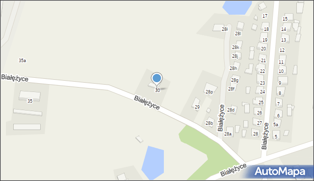 Białężyce, Białężyce, 30, mapa Białężyce