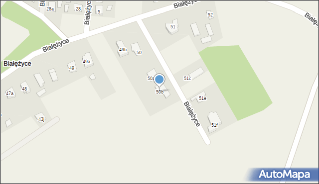 Białężyce, Białężyce, 50b, mapa Białężyce