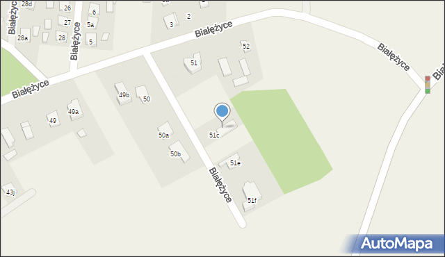 Białężyce, Białężyce, 51d, mapa Białężyce