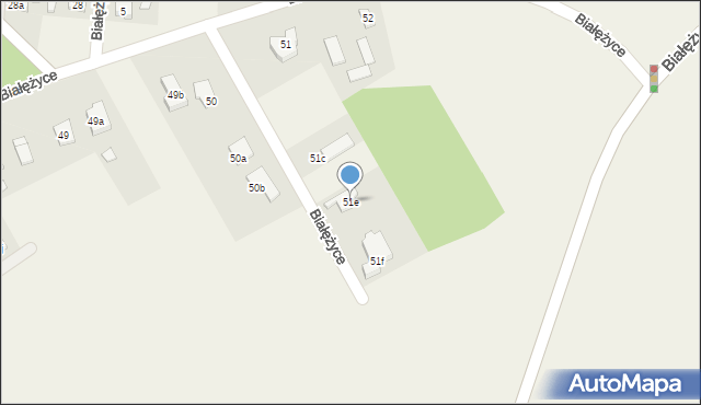 Białężyce, Białężyce, 51e, mapa Białężyce