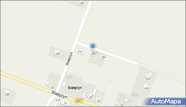 Białężyn, Białężyn, 16a, mapa Białężyn