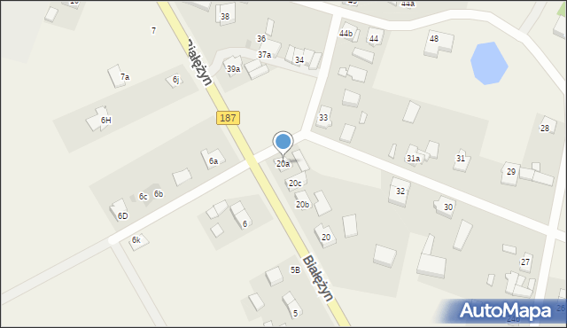 Białężyn, Białężyn, 20a, mapa Białężyn