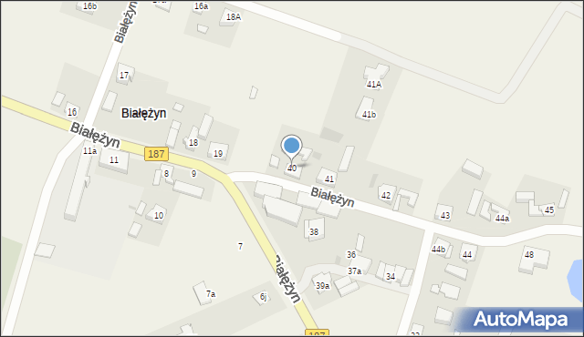 Białężyn, Białężyn, 40, mapa Białężyn