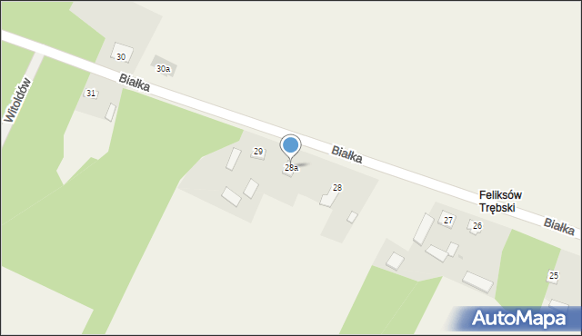 Białka, Białka, 28a, mapa Białka