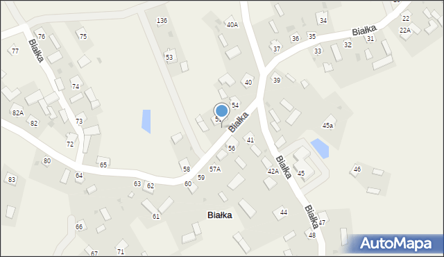 Białka, Białka, 55a, mapa Białka