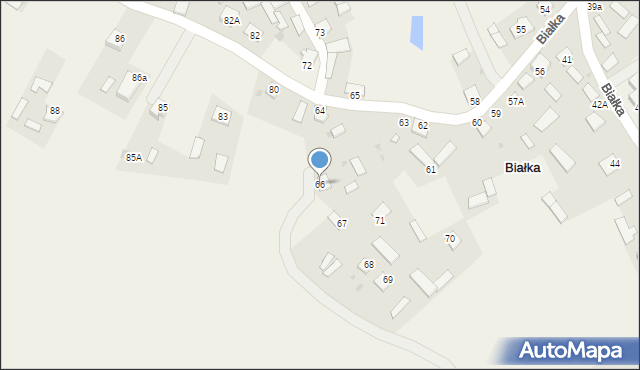 Białka, Białka, 66, mapa Białka