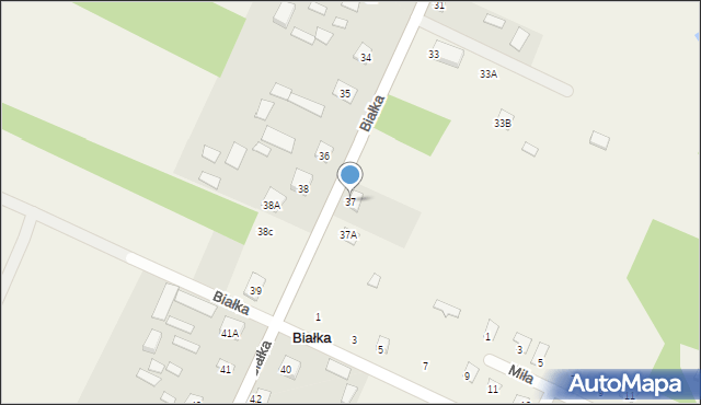 Białka, Białka, 37, mapa Białka