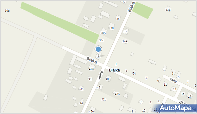 Białka, Białka, 39, mapa Białka