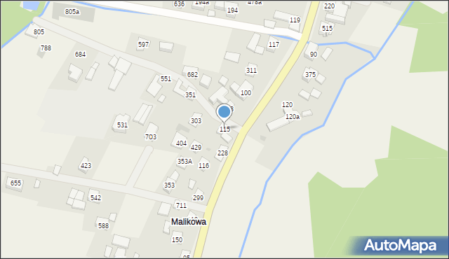 Białka, Białka, 115, mapa Białka