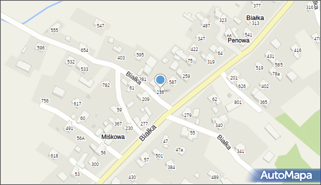 Białka, Białka, 236, mapa Białka
