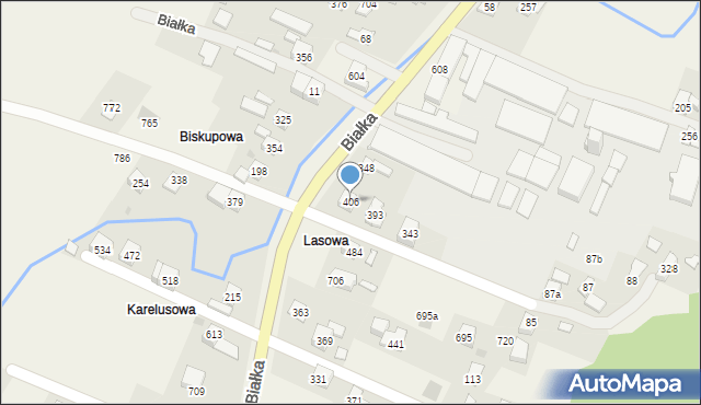 Białka, Białka, 406, mapa Białka