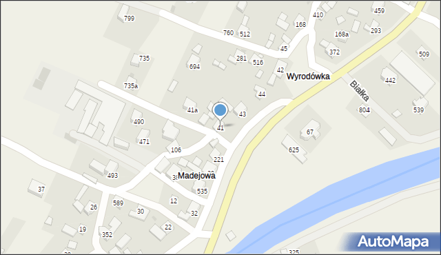 Białka, Białka, 41, mapa Białka