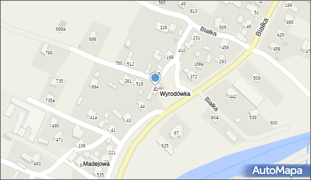 Białka, Białka, 42, mapa Białka