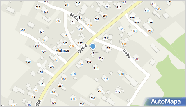 Białka, Białka, 47, mapa Białka