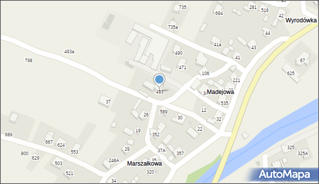 Białka, Białka, 493, mapa Białka